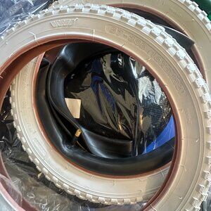 DURO Bicycle Tire Set in Cream and Brown